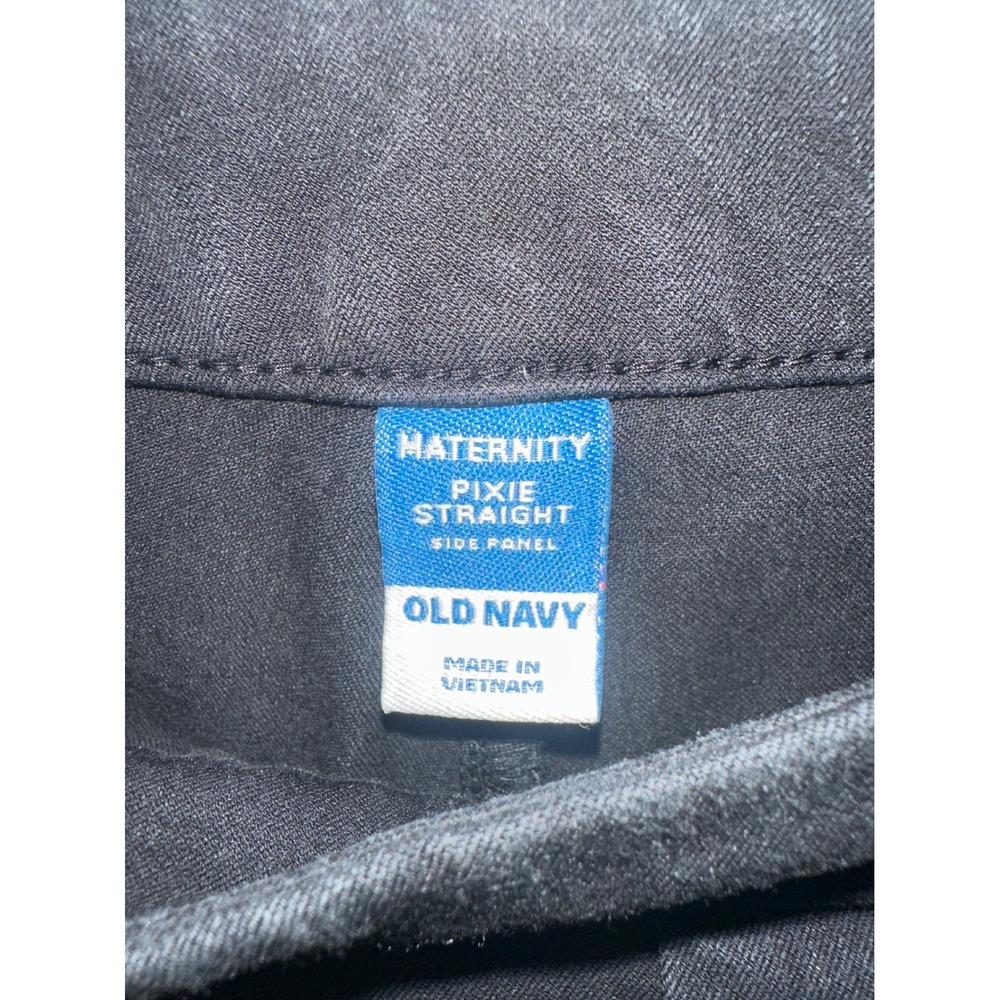 Old Navy Maternity Pixie Straight Side Panel Black Pants Trousers Workwear - Picture 2 of 9